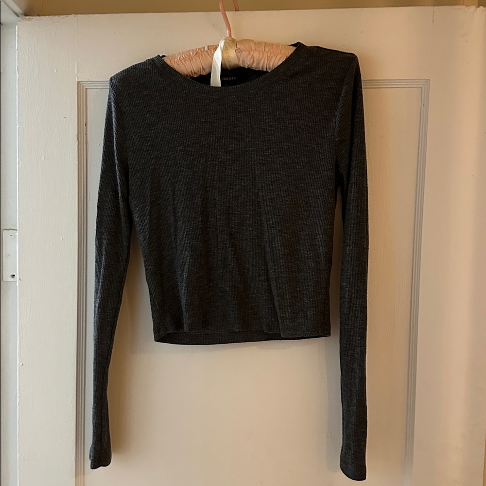 Dark Gray Long Sleeve Top